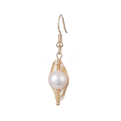Natural Pearl Pendant Necklace & Dangle Earrings SJEW-JS01276-1