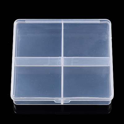 Rectangle Transparent Plastic Bead Containers CON-N013-02-1