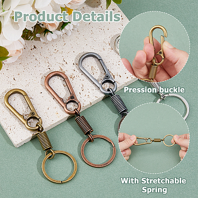 8Pcs 4 Colors Zinc Alloy Keychain Clasps FIND-HS0001-58-1