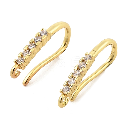 Brass with Cubic Zirconia Earring Hooks X1-KK-Q782-02G-1