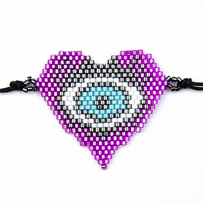 Glass Seed Braided Bead Bracelet with Double Tassel BJEW-A121-26A-1