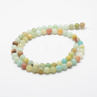 Natural Flower Amazonite Beads Strands G-F415-8mm-1