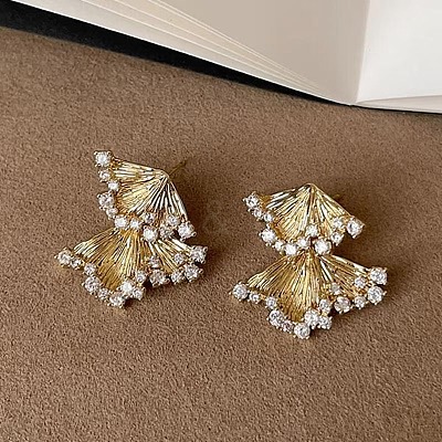 Brass Micro Pave Cubic Zirconia Stud Earrings WGC11E7-01-1