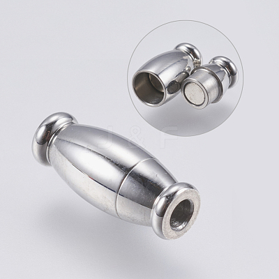 Tarnish Resistant 304 Stainless Steel Magnetic Clasps with Glue-in Ends STAS-F139-080P-1