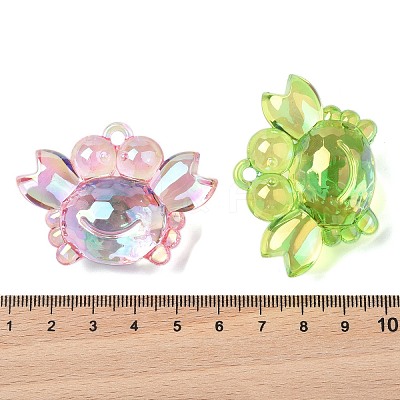 Electroplate Transparent UV Plating Acrylic Pendants OACR-I014-34-1