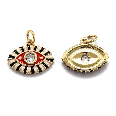 Brass Cubic Zirconia Pendants ZIRC-O044-03D-G-1