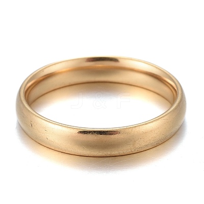 304 Stainless Steel Flat Plain Band Rings STAS-I160-C-G-1