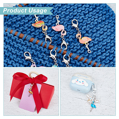 Flamingo Stitch Markers HJEW-AB00190-1