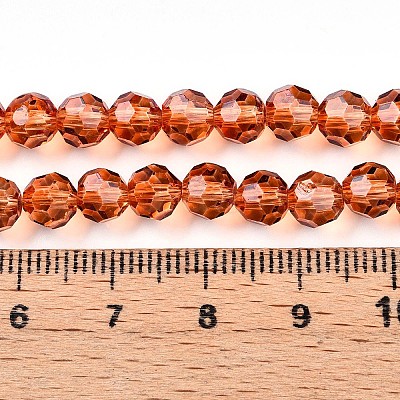 Baking Paint Transparent Glass Beads Strands DGLA-A035-T6mm-A04-1