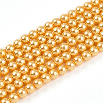 Baking Paint Pearlized Glass Pearl Bead Strands HY-N002-3mm-A08-1