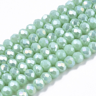 Electroplate Glass Beads Strands EGLA-A034-P4mm-B16-1