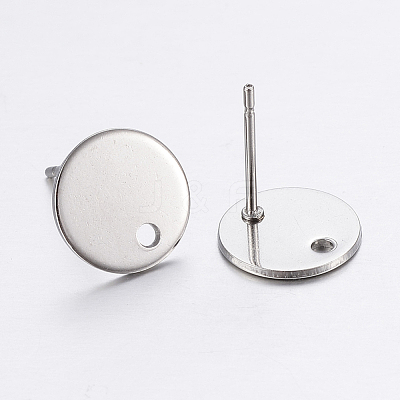 Non-Tarnish 304 Stainless Steel Stud Earring Findings STAS-P198-25-10mm-1
