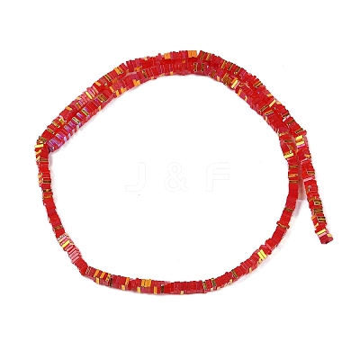Electroplate Glass Beads Strands GLAA-B023-01A-14-1