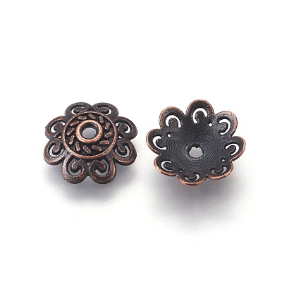 Tibetan Style Bead Caps TIBEB-00955-R-NR-1