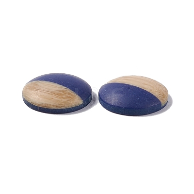 Two Tone Wood Grain Frosted Imitation Leather Style Resin Cabochons RESI-G053-01D-1