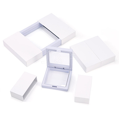 3 Bags 3 Styles Square Transparent PE Thin Film Suspension Jewelry Display Box CON-TA0001-38G-1