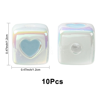 10Pcs Opaque Acrylic Enamel Beads ACRC-FS0001-02C-1