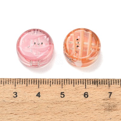 10Pcs Printed Transparent Acrylic Beads AC-CBA36B6-01-1