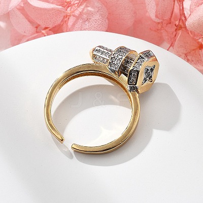 Brass Cuff Rings RJEW-D314-02G-1