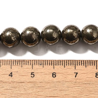 Natural Pyrite Beads Strands G-H059-A01-03-1