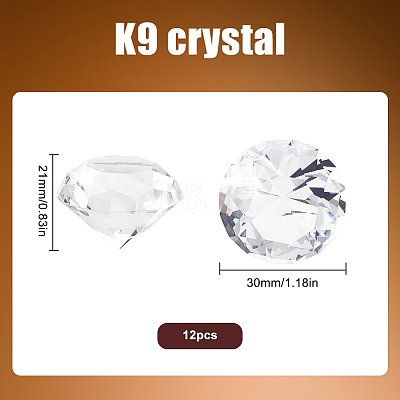 12Pcs Transparent K9 Glass Display Decorations DJEW-SP0001-02-1