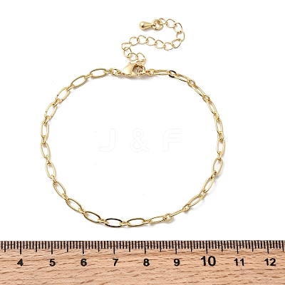 Brass Link Cable Chain Bracelet for Women BJEW-A065-02G-1