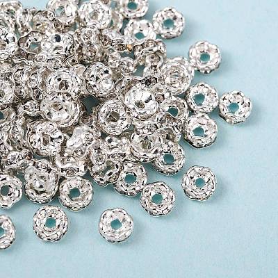 Brass Rhinestone Spacer Beads RSB031NF-01-1