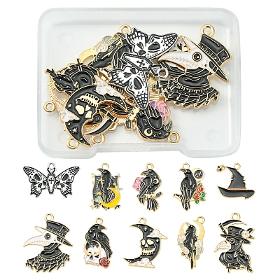 10Pcs 10 Style Alloy Enamel Pendants ENAM-FS0001-59-1