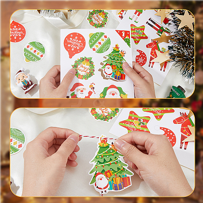 Christmas Theme Paper Gift Christmas Greeting Card Tags DIY-WH0349-93-1