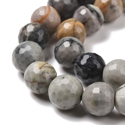 Natural Polychrome Jasper/Picasso Stone/Picasso Jasper Bead Strands G-E571-17B-1