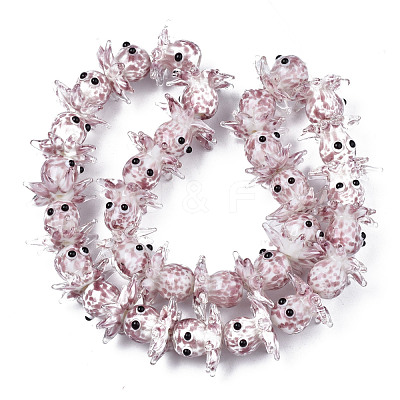 Handmade Bumpy Lampwork Beads Strands LAMP-N021-37E-1