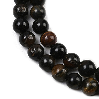 Natural Yellow Blue Tiger Eye(Dyed & Heated) Bead Strands G-P230-07-8mm-AB-1