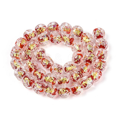 Handmade Foil Lampwork Beads Strands FOIL-T008-04F-1