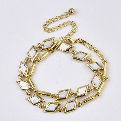 Two Loops Alloy Wrap Bracelets BJEW-T012-003-1