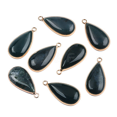 Natural Moss Agate Pendants G-S344-51B-1