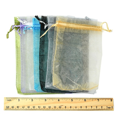 50Pcs Organza Bags Jewellery Storage Pouches Wedding Favour Party Mesh Drawstring Gift OP-FS0001-05A-1