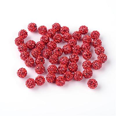 Polymer Clay Rhinestone Beads RB-H284-6MM-Half-227-1