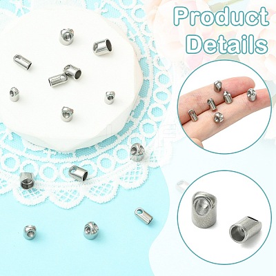 15Pcs 3 Styles 303 Stainless Steel Cord End/Tips STAS-CJ0003-37-1