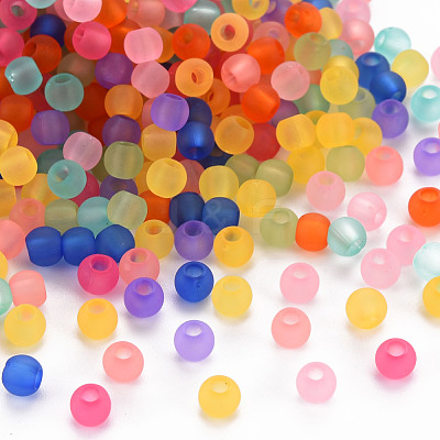 Frosted Transparent Acrylic Beads X-MACR-S371-11A-1