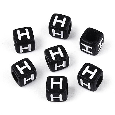 Initial Acrylic Horizontal Hole Beads OACR-ZX006-35H-1