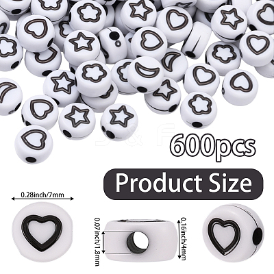 600Pcs Opaque Acrylic Beads OACR-PA0001-27-1
