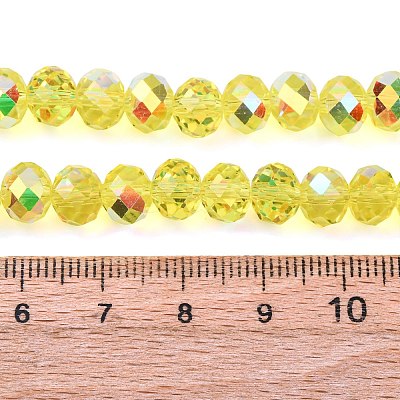 Electroplate Transparent Glass Beads Strands EGLA-A046-01C-19-1