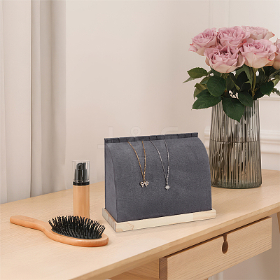 PU Imitation Leather Necklace Stands NDIS-WH0006-19B-1