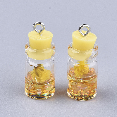 Glass Bottle Pendant Decorations X-GLAA-S181-05F-1