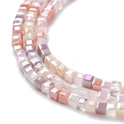 Gradient Color Electroplate Glass Bead Strands X-GLAA-E042-05-B08-1
