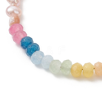 Chakra Natural Malaysia Jade & Pearl Beaded Bracelets for Women BJEW-JB13077-1