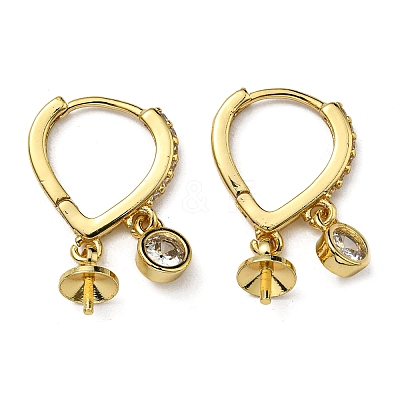 Rack Plating Brass Hoop Earring Findings EJEW-D063-14G-1