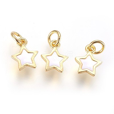 Enamel Brass Charms KK-G364-18G-01-1