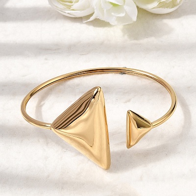 304 Stainless Steel Cuff Bangles BJEW-Z166-04G-1