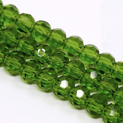 Faceted(32 Facets) Round Glass Beads Strands X-EGLA-J042-4mm-11-1